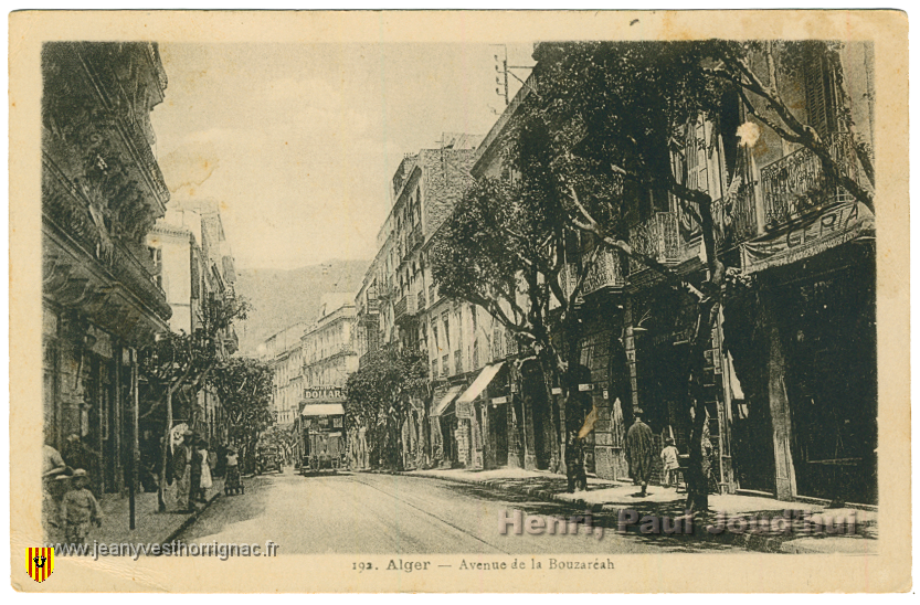Alger Avenue de la Bouzareah 1933 bis copie.png - Alger, Avenue de la Bouzaréah, 1933
