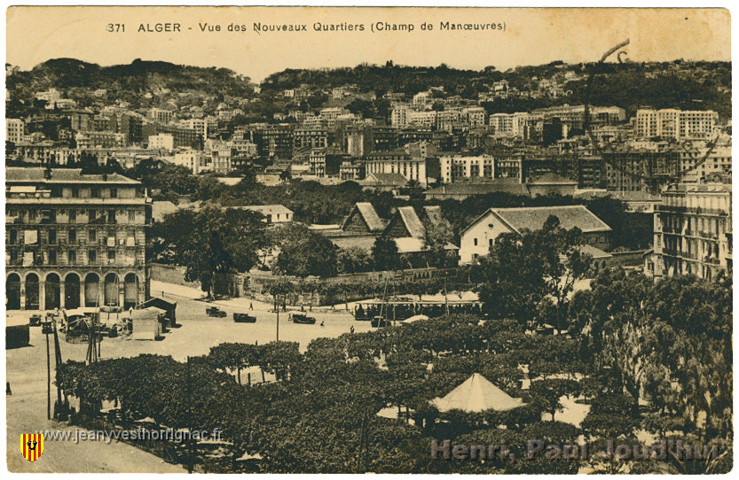 Alger Vue des Nouveaux Quartiers Champs de Manoeuvres 1932 bis copie.png - Alger, Vue des Nouveaux Quartiers Champs de Manoeuvres 1932