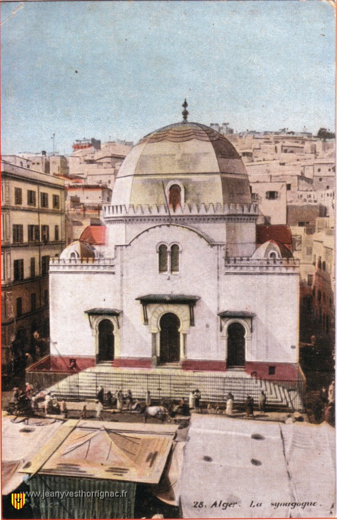 Alger en cartes postales 36.JPG - La Synagogue