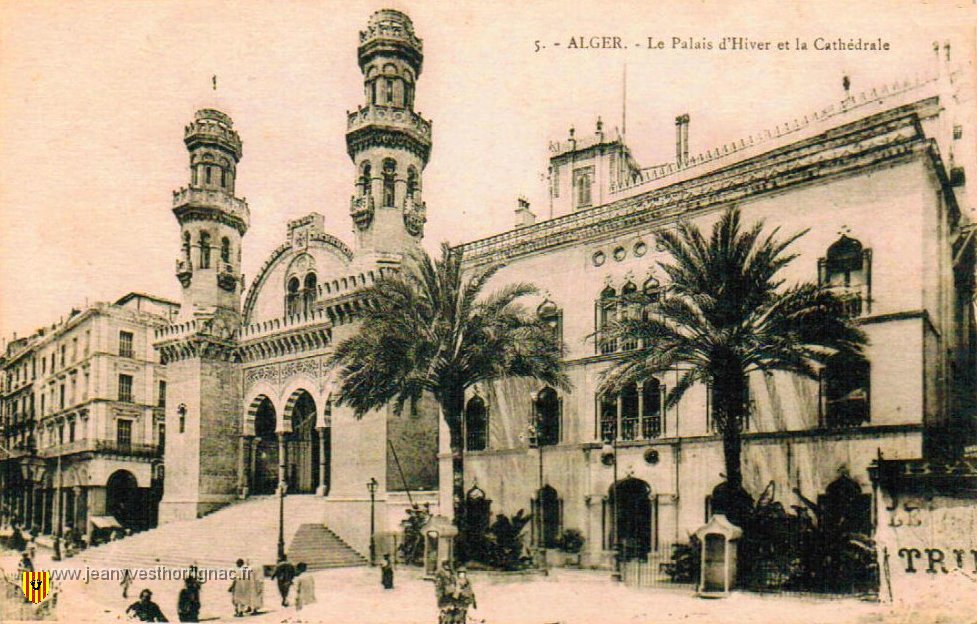CPA Alger Le palais d hiver et la Cathedrale.jpg - CPA Alger. Le Palais d'Hiver et la Cathédrale