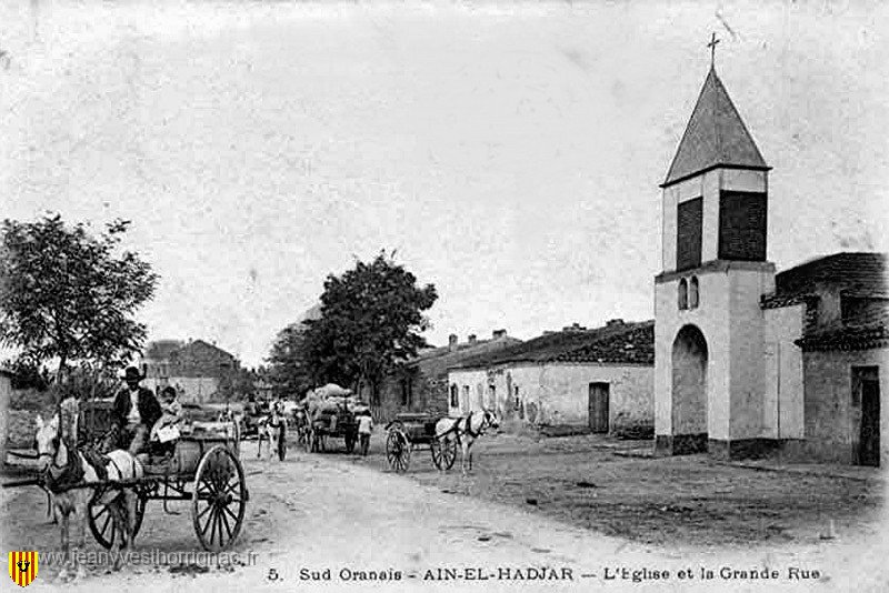 Ain el hadjar.jpg - L'église et la Grande Rue