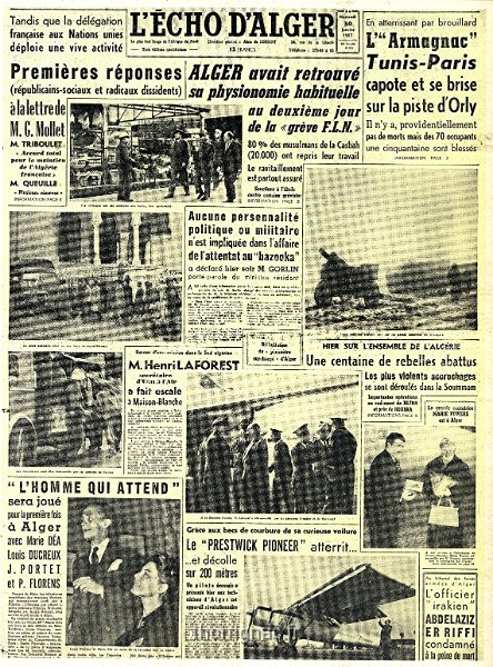 Echo d Alger 30 janvier 1957.jpg - Echo d Alger 30 janvier 1957