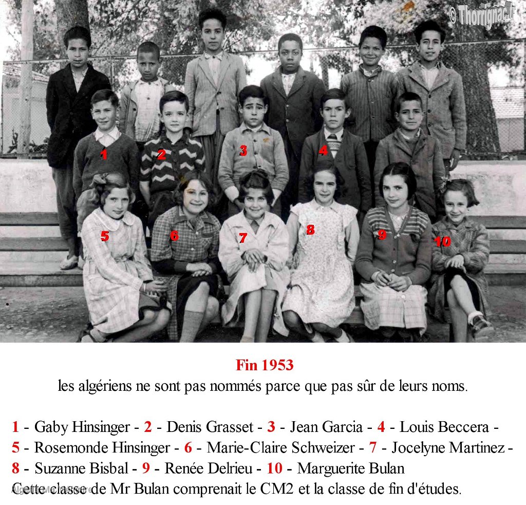 Classe fin 1953 CM2 et certificats etudes.jpg - Classe fin 1953 CM2 et certificats etudes - Photo Denis Grasset